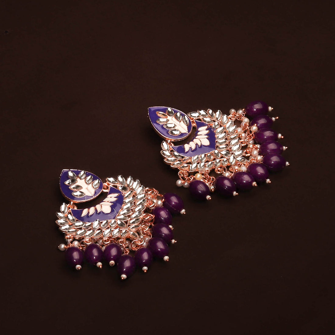 Ravishing Blue Meenakari and Kundan Earring For Women