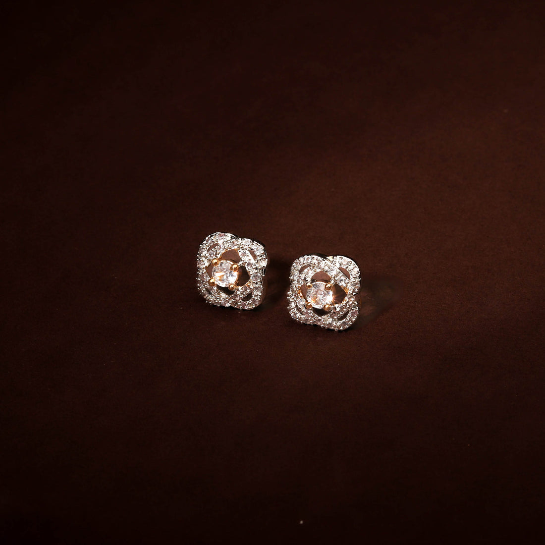 Minimalist White Cubic Zirconia Studs For Women