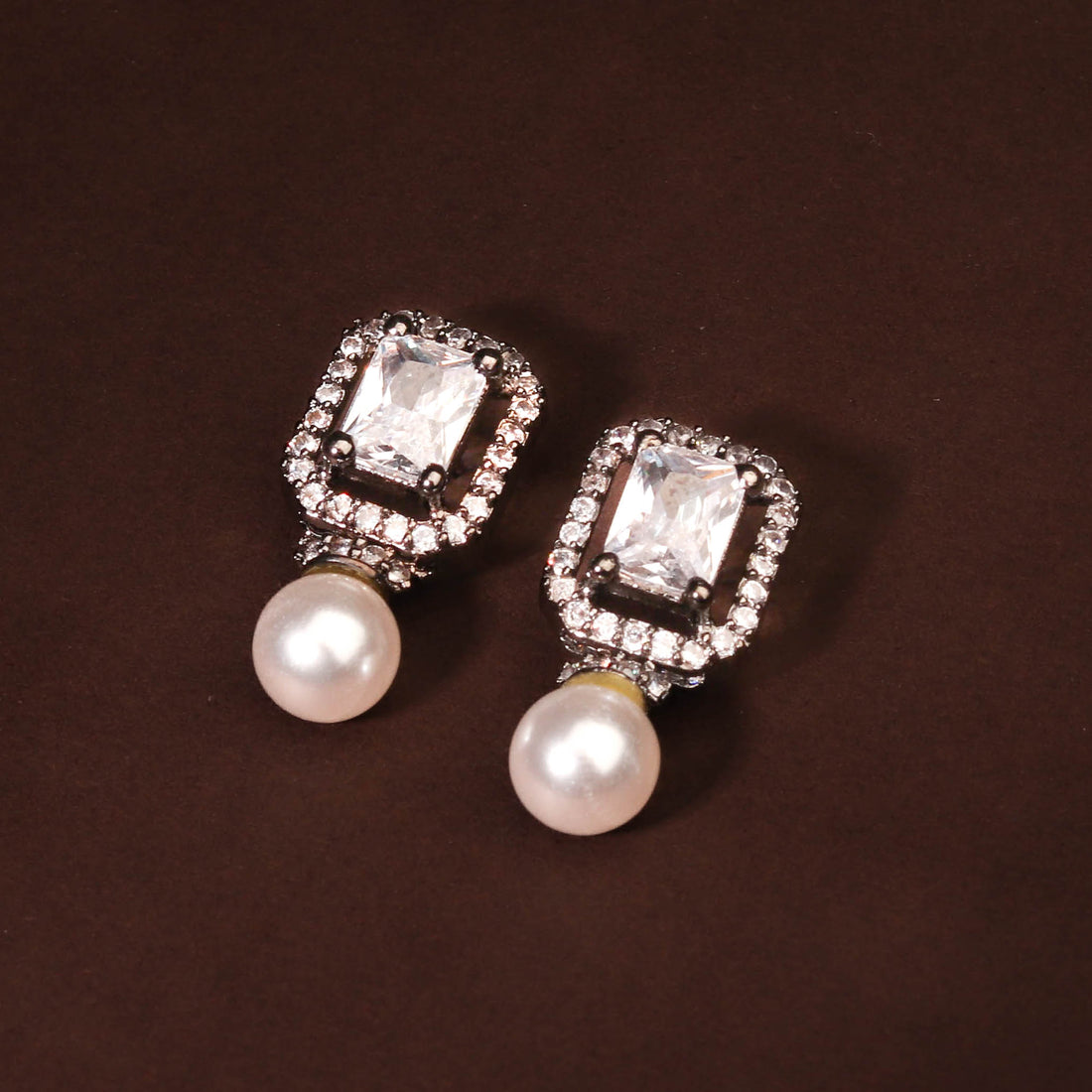 Classy White AD and Pearl Studded Earring For Women