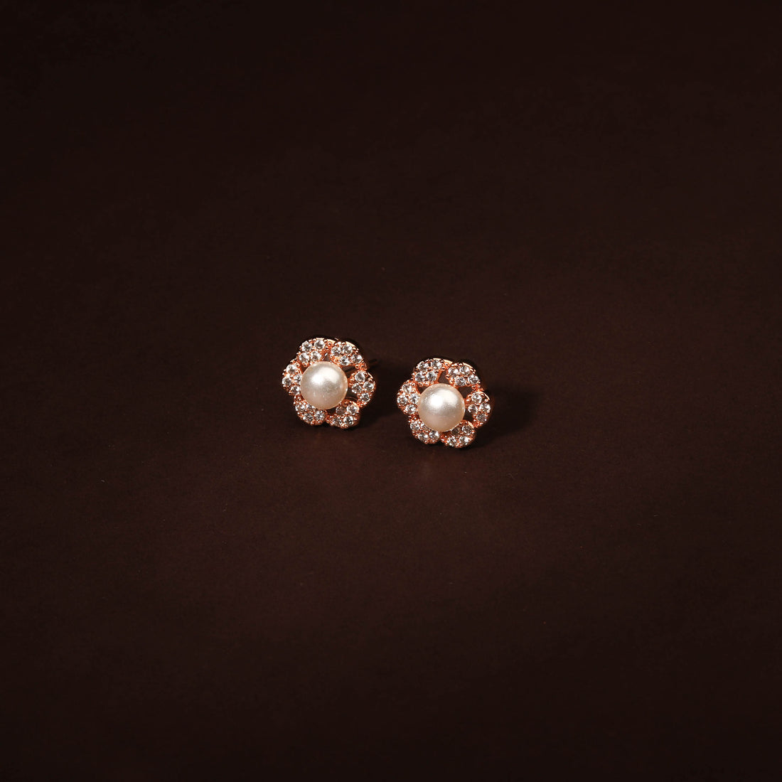 Elegant White CZ With Studded Pearl Earring For Women