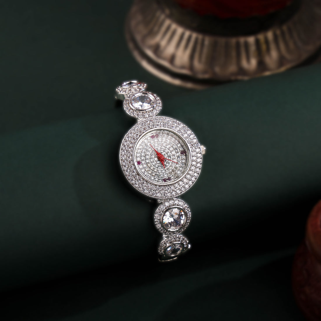 Radiate Opulence With Stone Cubic Zirconia Watch For Women