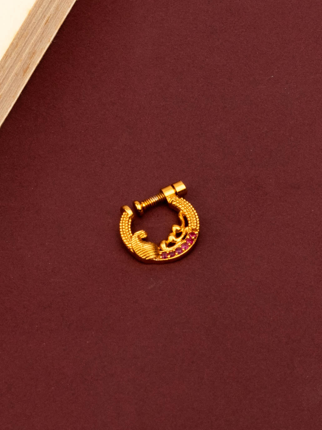 Handcrafted 24K Gold Plated Nose Pin For Womens From House of Anantara