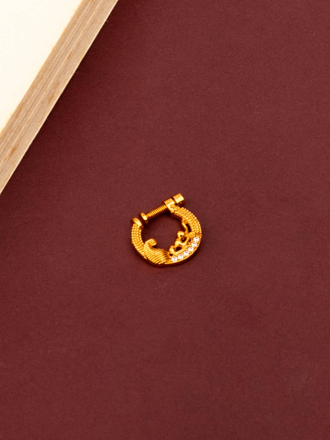 Handcrafted 24K Gold Plated Nose Pin From House of Anantara