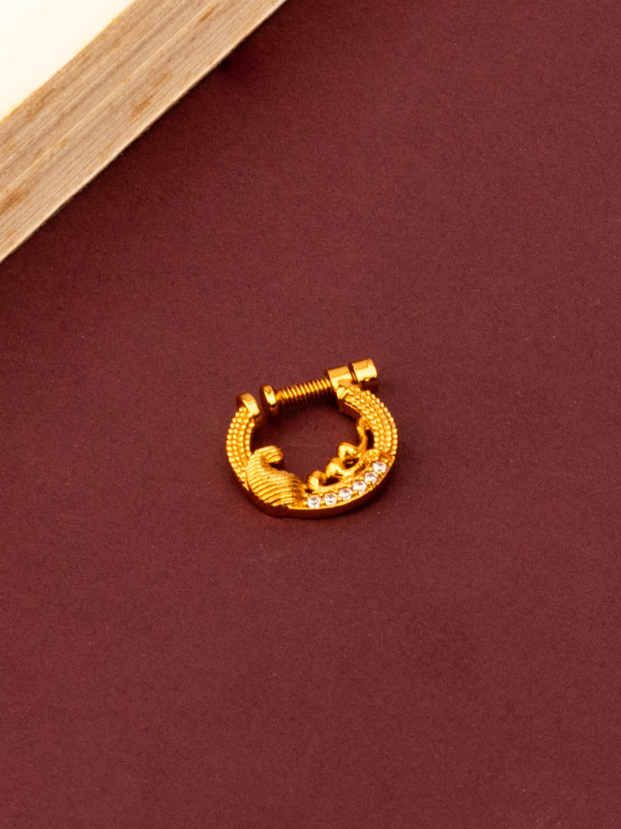 Handcrafted 24K Gold Plated Nose Pin From House of Anantara