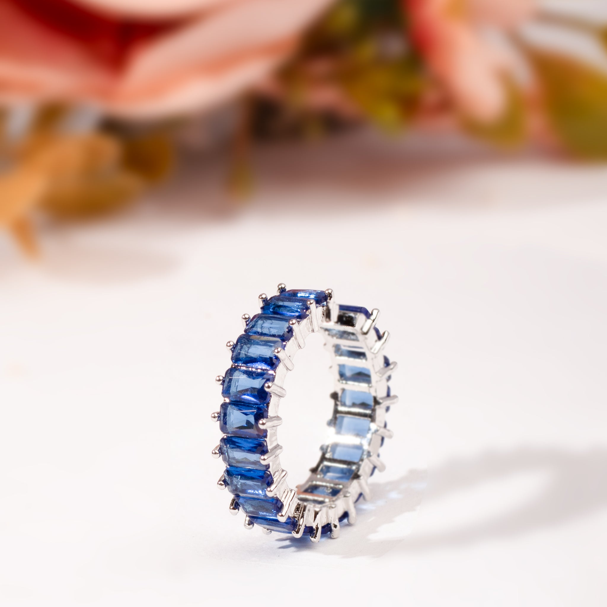 Voguish Blue Tanzanian Zircon Stones Ring For Women - Free Size